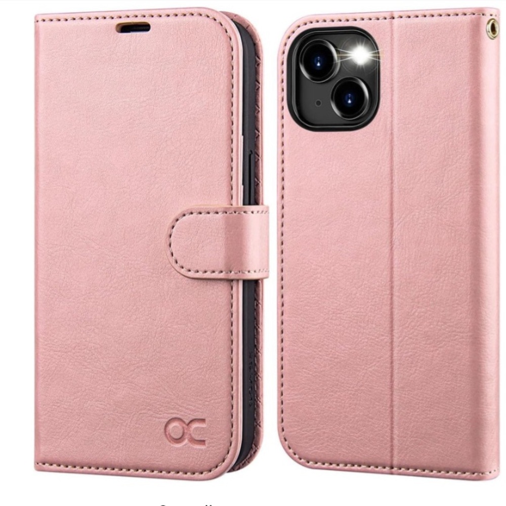 OCase Pink Iphone 15 Pro Max Case Leather Wallet NEW